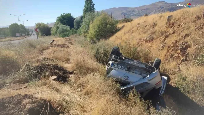 Malatya'da otomobil şarampole devrildi