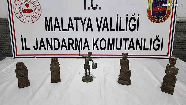 Malatya'da Roma dönemine ait 5 heykel ele geçirildi