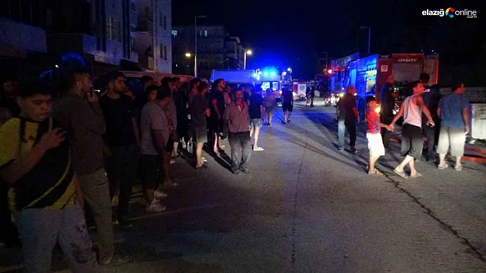 Malatya'da şantiyede yangın paniği: Mahalleli sokağa döküldü
