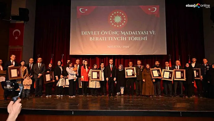 Malatya'da şehit ailelerine devlet övünç madalyası takdim edildi