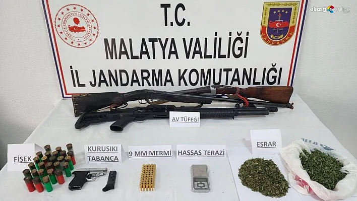 Malatya'da uyuşturucu madde ve kaçak silah operasyonu