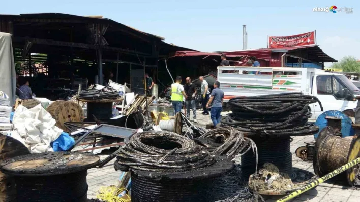 Malatya'da patlama sonrası yangın! Konteyner çarşıda maddi kayıp büyük