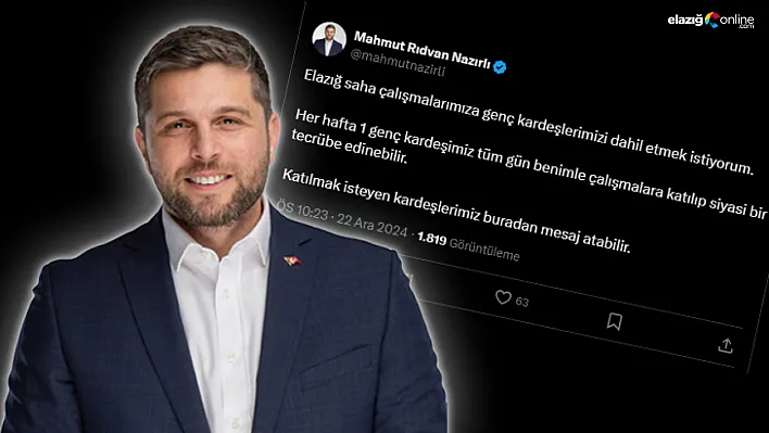 Nazırlı'dan Gençlere Davet: 'Bir Günü Birlikte Geçirelim!'