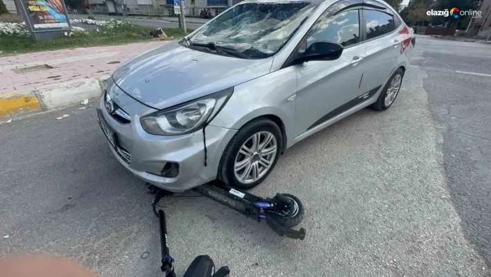 Elazığ Stadyum Kavşağı'nda kaza: Otomobil scooter'a çarptı!