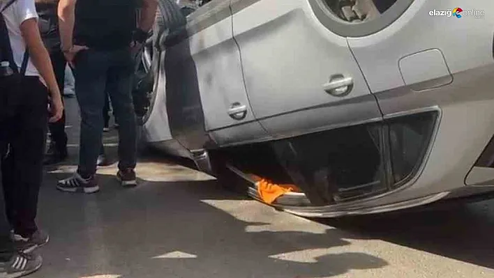 Otomobil takla attı ehliyetsiz sürücü olay yerinden kaçtı