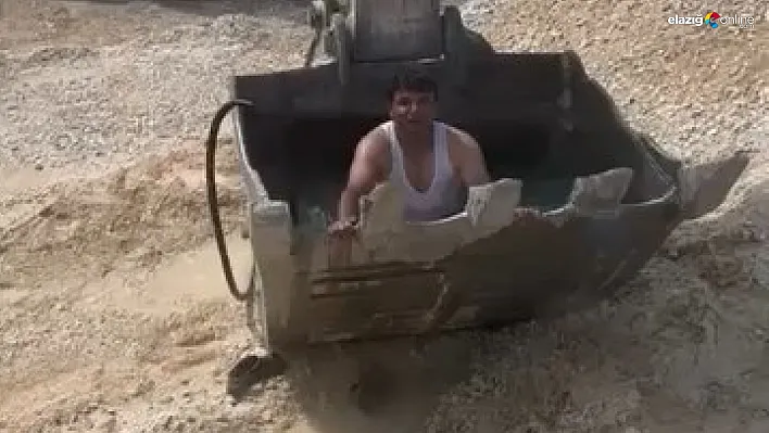 Elazığ'da Kavurucu Sıcaklara Karşı İşçilerden Renkli Çözüm!