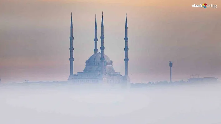 Sis denizinde kaybolan Diyarbakır'da, minareler görsel şölen sundu