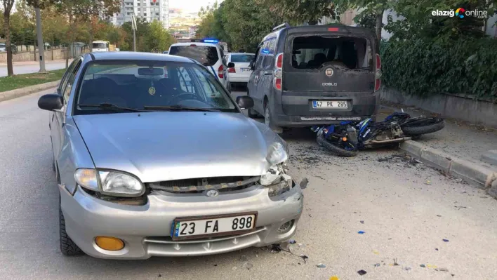 Elazığ'da şok kaza: Ters yöne giren otomobil motosikletle çarpıştı!