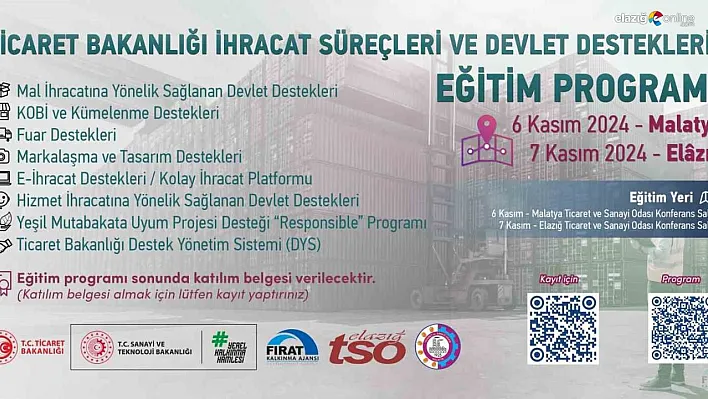 Ticaret Bakanlığı ihracat süreçleri ve devlet destekleri eğitim programı başlıyor