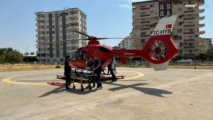 Trafik kazasında yaralanan kadın, ambulans helikopterle hastaneye sevk edildi