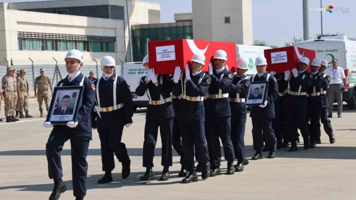 Elazığ'da şehitler için duygusal tören: 4 asker memleketlerine uğurlandı!