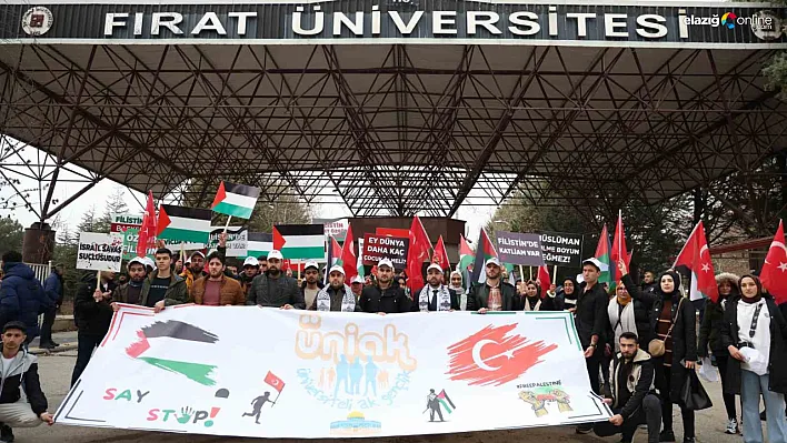 Fırat Üniversitesi öğrencileri Filistin için yürüdü