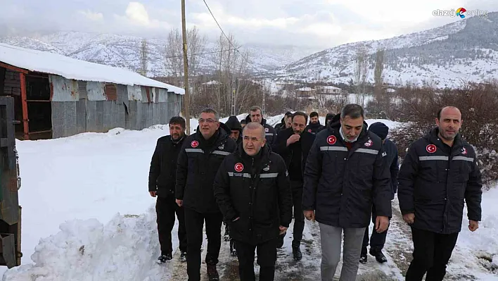 Elazığ'da kar seferberliği: Vali Hatipoğlu çalışmaları yerinde denetledi