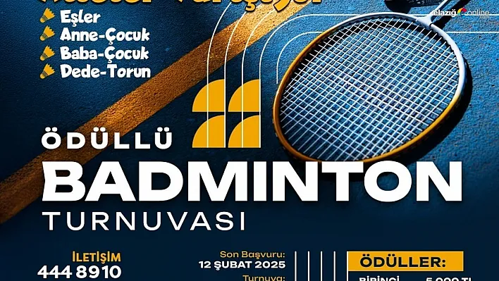 Yeşilyurt Belediyesi'nden ödüllü badminton turnuvası