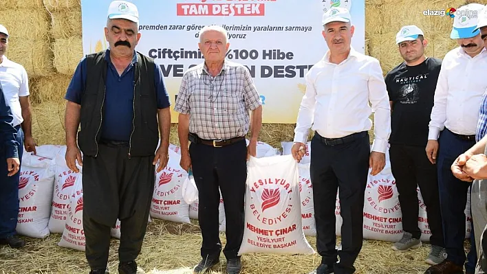 Yeşilyurt'ta depremzede üreticilere tarımsal destek