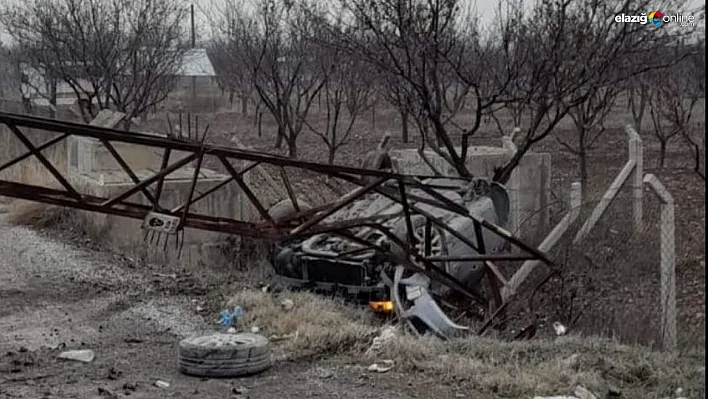 Yola düşen kabine çarpan otomobil takla attı: 2 yaralı