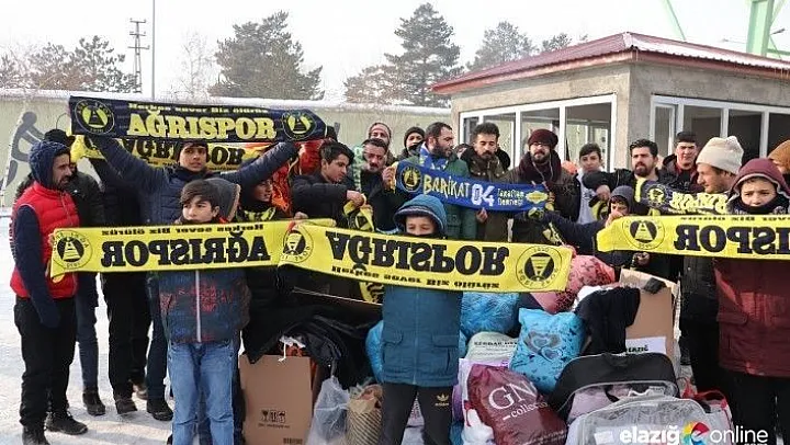 Ağrı Sporlu taraftarlardan Elazığ'a yardım