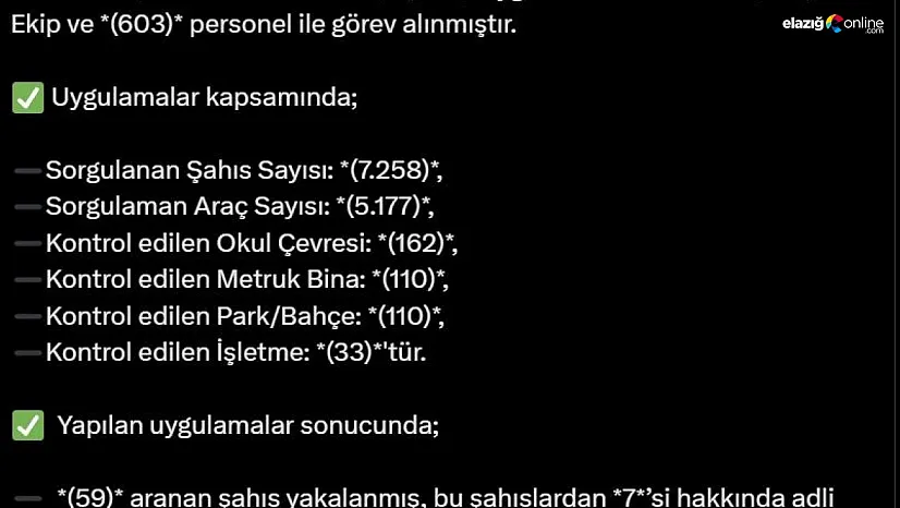 Bingöl'de 7 bin şahıs sorgulandı