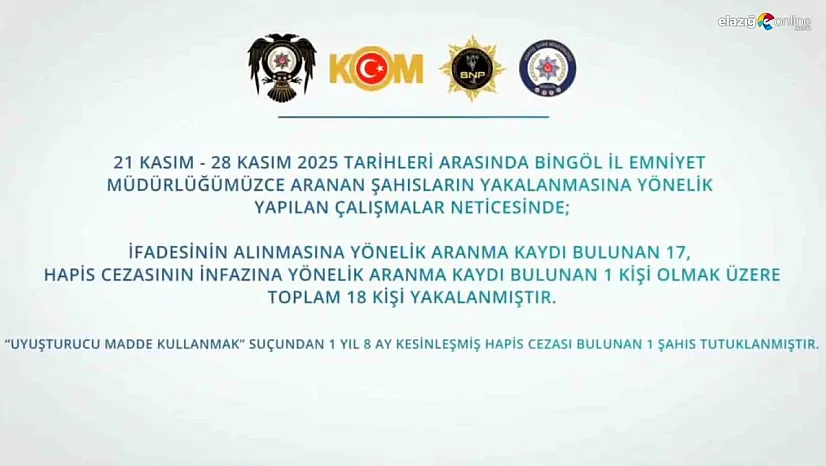 Bingöl'de suçlulara göz açtırılmıyor