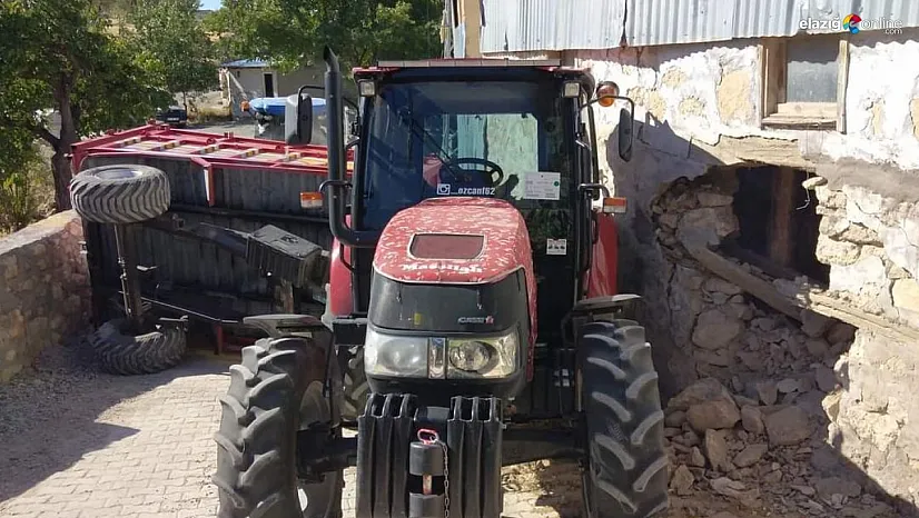 Devrilen römork duvara çaptı