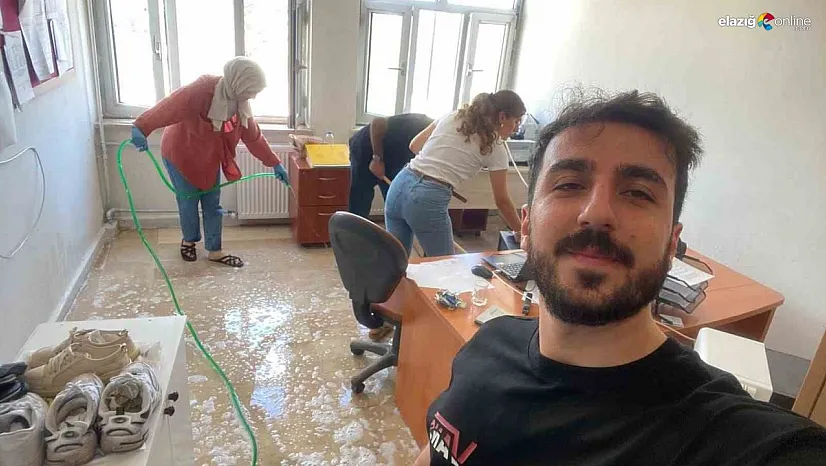 Dicle'de öğretmenler görev yaptıkları okulu temizledi
