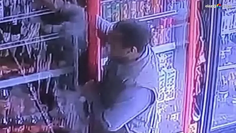 Diyarbakır'da bir şahsın içecek çalma anı güvenlik kamerasına yansıdı