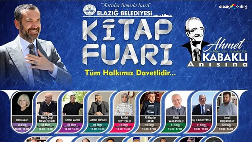 Elazığ Belediyesi Kitap Fuarı 8 Ekim'de başlıyor