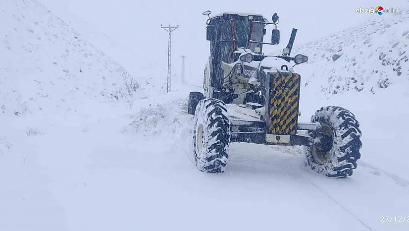 Palu ve Kovancılar'da kar geçit vermiyor! Ekipler zamanla yarışıyor