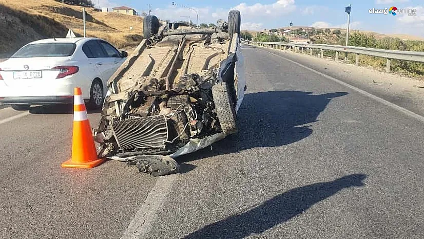 Kovancılar'da Virajı Alamayan Sürücü Takla Attı, Araç Hurdaya Döndü