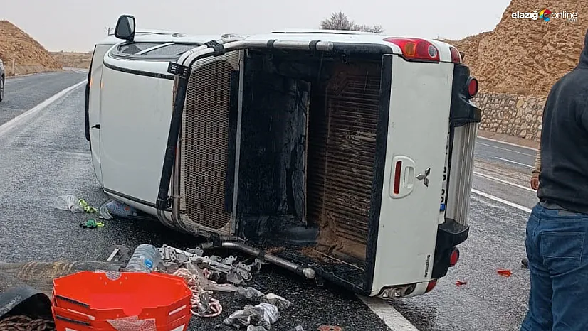 Elazığ'da Yağış Kazaya Yol Açtı: Kamyonet Devrildi, Yetkililer Uyardı!