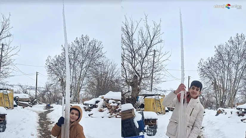 Termometreler çakıldı, Palu buz kesti: Metrelik sarkıtlar şaşırttı