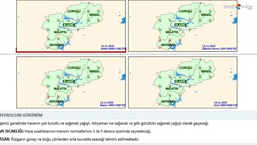 Tunceli'de sağanak yağış etkili oldu