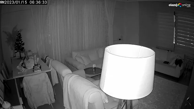 Abajurun sallandığı anlar Elazığ'da depremin şiddetini bir kez daha gösterdi