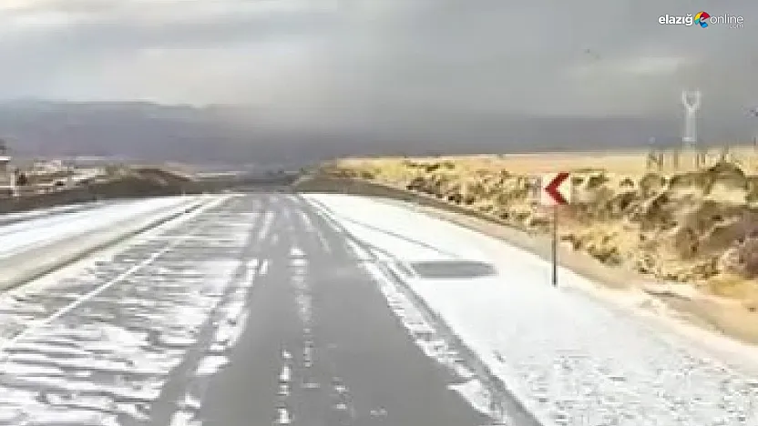 Elazığ'da Dolu Yağışı Etkili Oldu! Yüksek Kesimler Beyaza Büründü