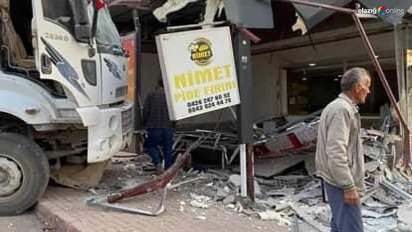 Elazığ'da Freni Patlayan Kamyon Fırına Daldı: Facia Kıl Payı Atlatıldı!