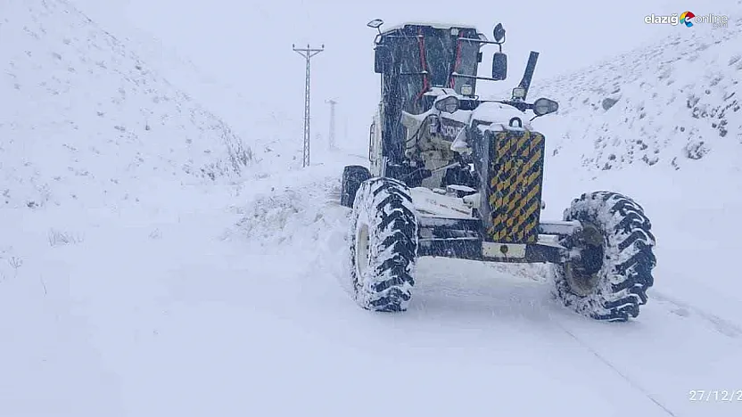 Palu ve Kovancılar'da kar geçit vermiyor! Ekipler zamanla yarışıyor