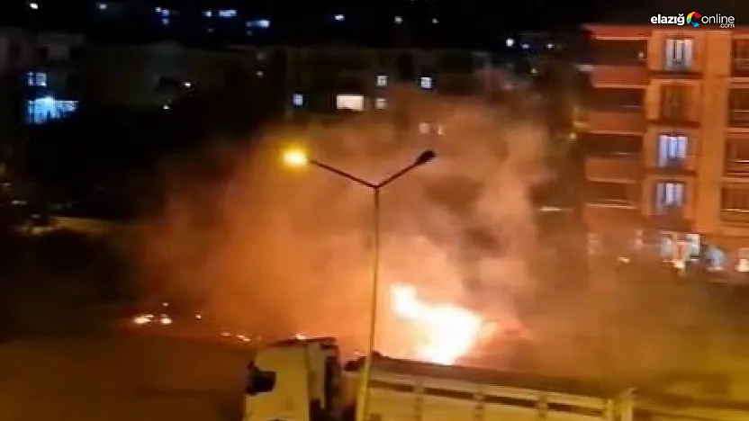 Elazığ'da Ot Yangını! Boş Arazide Çıkan Alevler Korkuttu!
