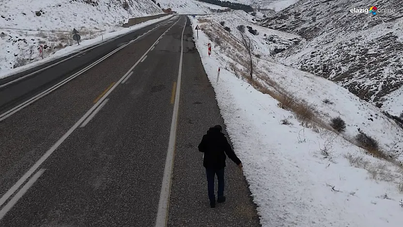 Keban'da ayaz keskin, gönüller sıcak: Kuşların 'buğday sofrası' kuruldu