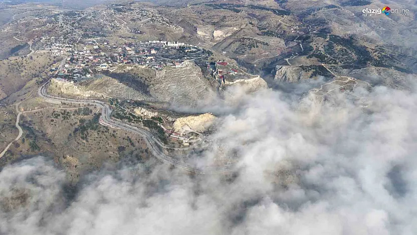 Elazığ güne gri bir örtüyle uyandı: Şehir sis altında, Harput yine masalsı!