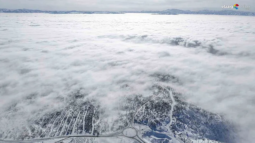 Harput'ta masalsı kış: Sis bulutları 4 bin yıllık tarihi kuşattı