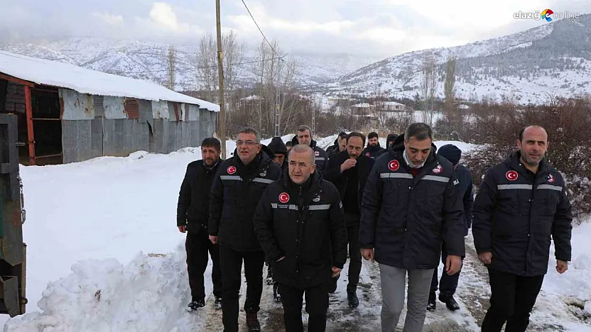 Elazığ'da kar seferberliği: Vali Hatipoğlu çalışmaları yerinde denetledi