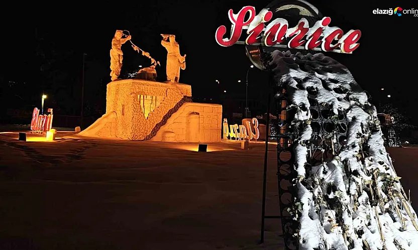 Bu manzaraya bakmadan geçilmiyor: Elazığ'ın simgesinde kar büyüsü!