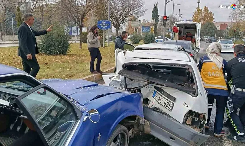 Kontrolünü kaybeden araç üç araca birden çarptı