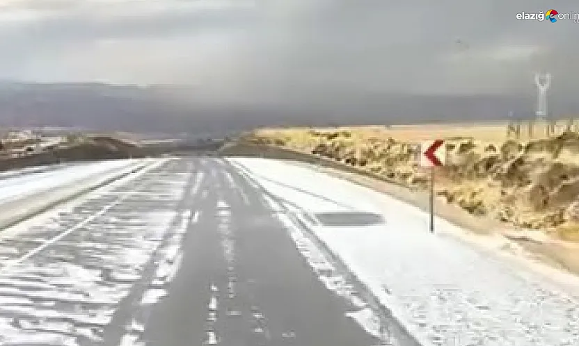 Elazığ'da Dolu Yağışı Etkili Oldu! Yüksek Kesimler Beyaza Büründü