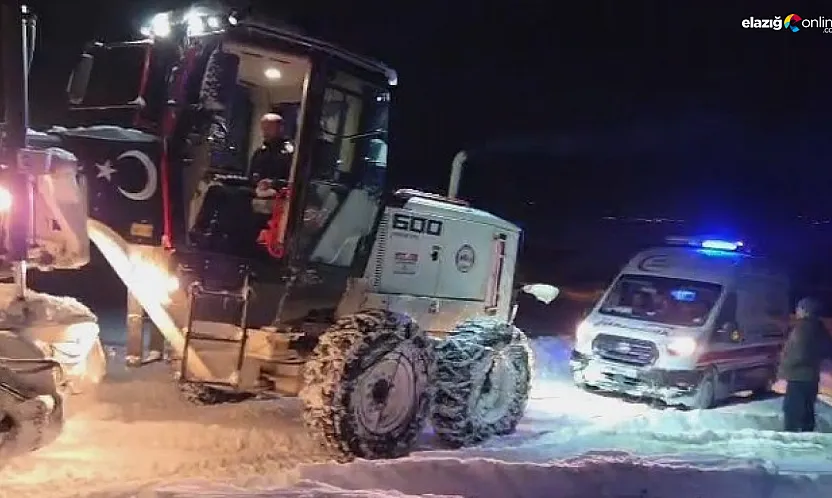 Elazığ'da nefes kesen kurtarma: Ambulansın imdadına kar kaplanları yetişti