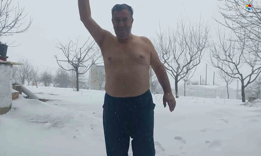 Termometreler sıfırın altında, o üstsüz karın altında!