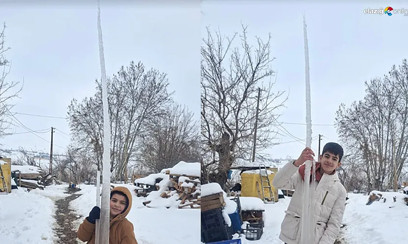 Termometreler çakıldı, Palu buz kesti: Metrelik sarkıtlar şaşırttı