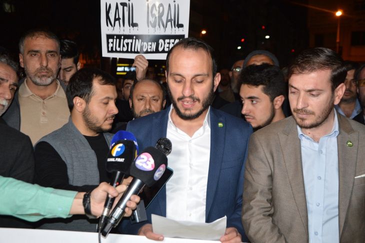 Elazığ HÜDA PAR'dan Mescid-i Aksa baskınına protesto