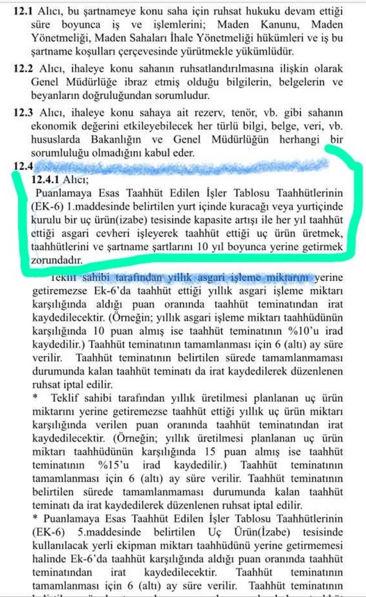 Başkan Seyran'dan maden sahasındaki tesisler ile ilgili açıklama