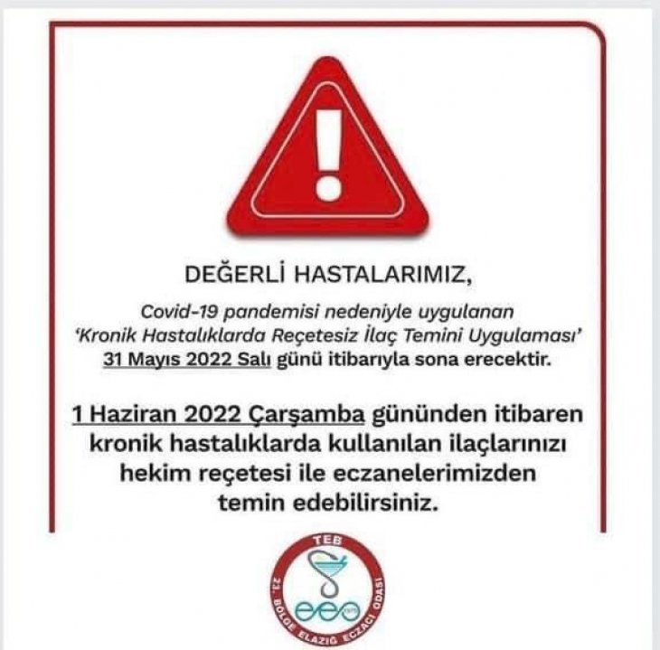 Dikkat! Reçetesiz İlaç Temini 31 Mayıs'ta Sona Eriyor